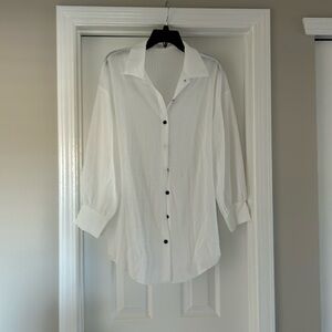 White button down oversized